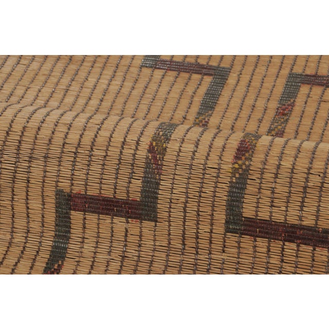 Vintage Moroccan Tuareg Mat With Bold Tribal Designs in Beige & Red - Rug & Kilim For Sale - Image 9 of 9