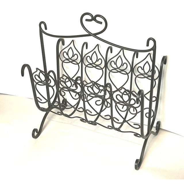 Black Iron French Victorian Magazine Firewood Rack For Sale - Image 11 of 11