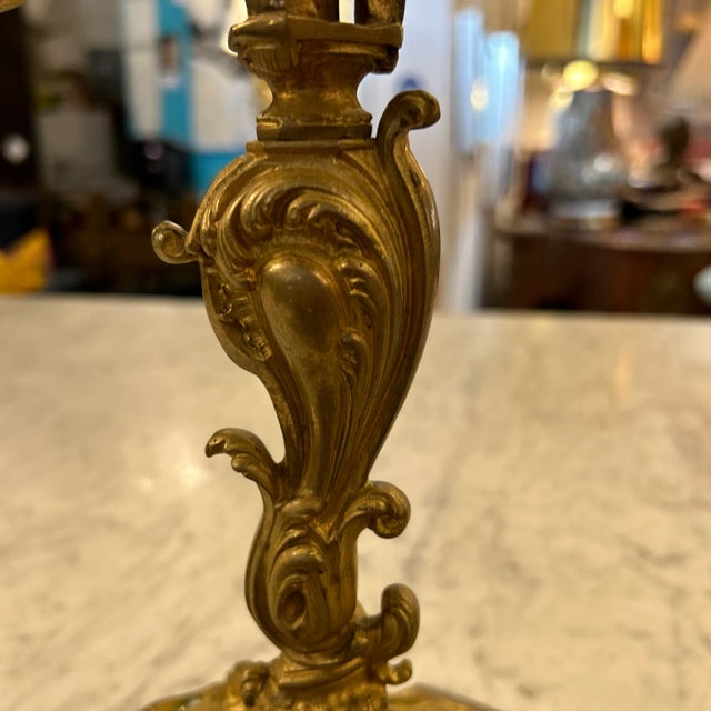 Bronze Antique Bronze Tabletop Candelabra a Pair For Sale - Image 8 of 8