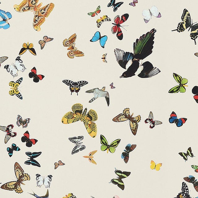 Schumacher Sample - Schumacher X Peg Norris Queen's Flight Panel Set Wallpaper in Sand For Sale - Image 4 of 4