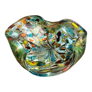 Vintage Italian Art Glass Ashtray After Murano For Sale