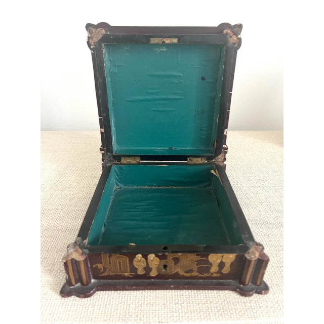 Antique 19th Century Chinese Wood Hand Carved Box For Sale - Image 9 of 12