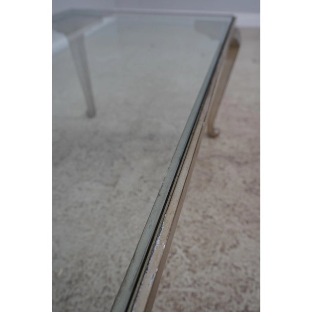 Queen Anne Heavy Iron Base Decorator Glass Top Coffee Table For Sale - Image 3 of 12
