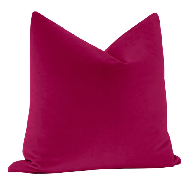 22" Magenta Italian Velvet Pillows a Pair Chairish