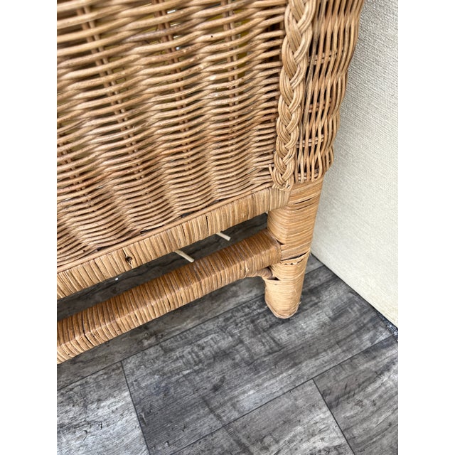 Polo Ralph Lauren Boho Coastal Style Wicker King Size Bed Headboard. Circa 1990s For Sale - Image 11 of 18