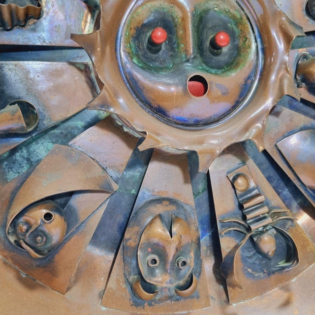 Vintage Brutalist Copper Horoscope Wall Decoration, 1960s For Sale - Image 12 of 15