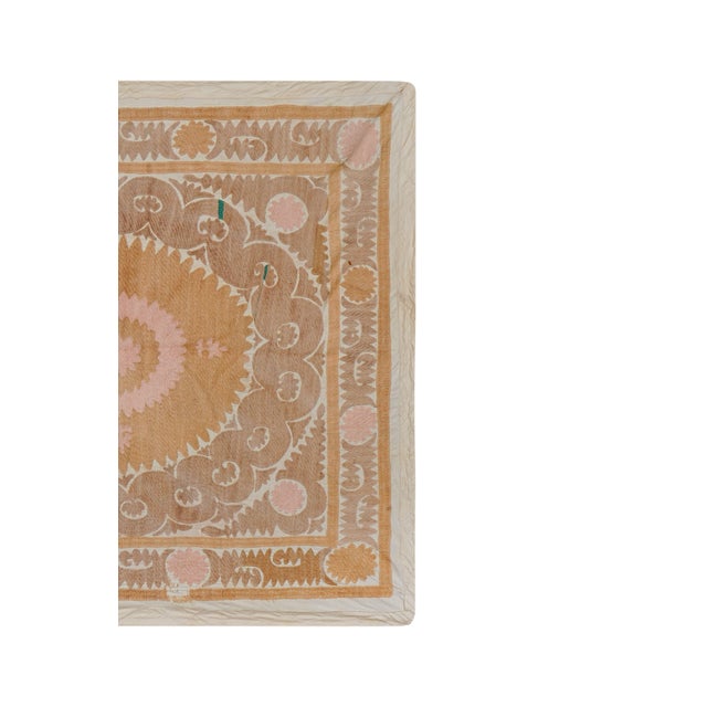 Mid-Century Modern Uzbek Suzani Textile - Wall Decor For Sale - Image 3 of 14