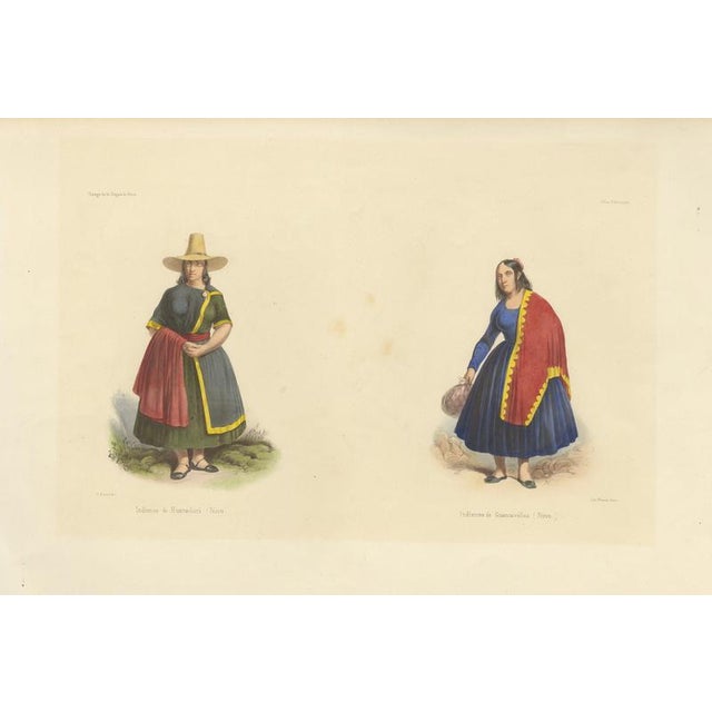 Peruvian Women's Costumes, Huarochirí & Huancavelica, 1841, Lithograph For Sale - Image 10 of 10