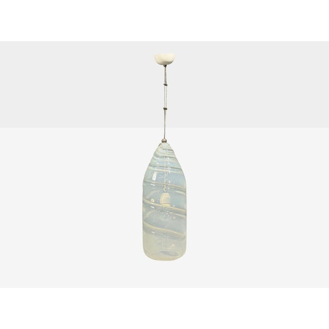Mid-Century Modern 1960s Leucos, Italian Modern, Pendant Light, Handblown Glass, Metal, Italy For Sale - Image 3 of 10