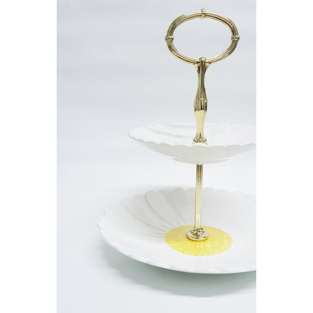 Vintage Daisy Petit Fours Server, Gien, France For Sale - Image 5 of 18