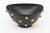 Vintage Italian Alvino Bagni for Bitossi Black Ceramic Bowl and Vase With Gold Plated Studs, 1960's For Sale In Miami - Image 6 of 12
