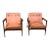 Leather Mid-Century Style Lounge Chairs - a Pair For Sale