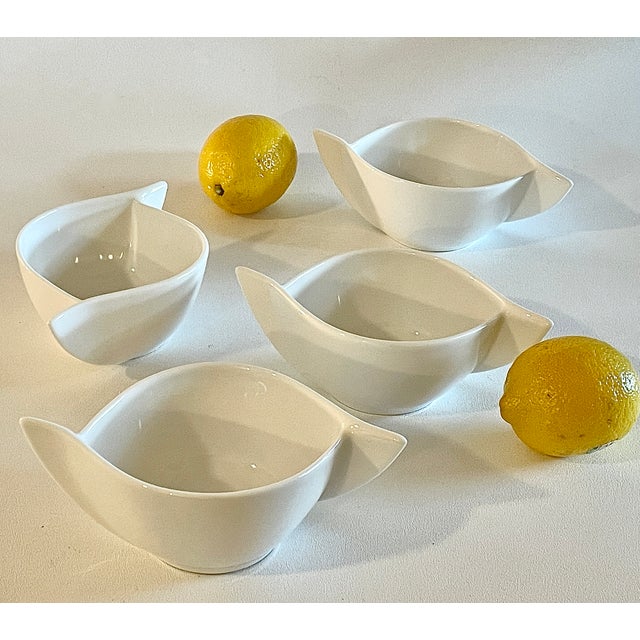 1990s Postmodern Villeroy & Boch "Flow" White Porcelain Handled Bowls - Set of 4 For Sale In Atlanta - Image 6 of 8