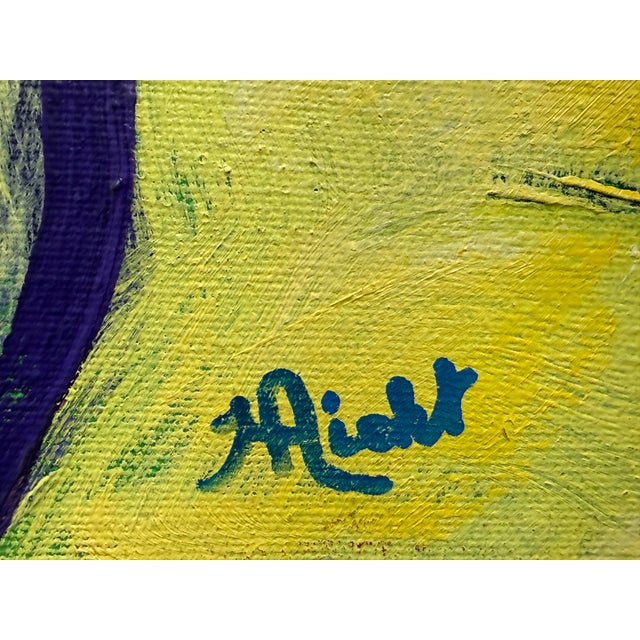 Late 20th Century Vibrant Abstract Acrylic on Canvas Painting, Signed For Sale - Image 11 of 12