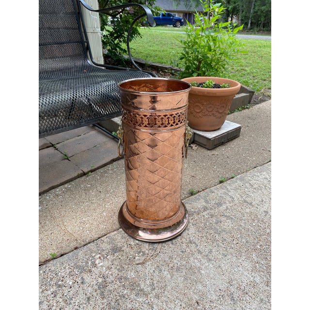 Mid 20th Century French Copper Umbrella Stick Stand For Sale - Image 15 of 16