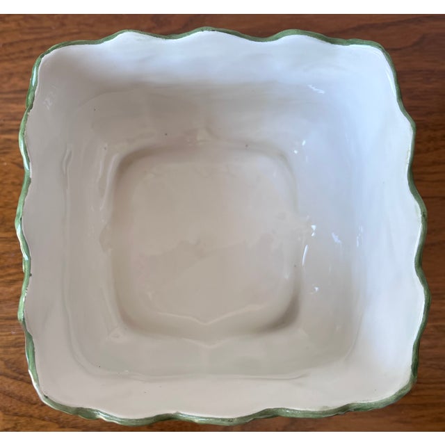 VIETRI Vietri Italian Cabbage Leaf Cachepot/Planter For Sale - Image 4 of 8