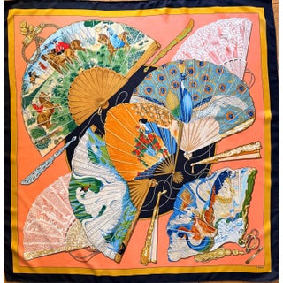 HERMES BRISE de CHARME silk scarf designed by abadie Julie 1993 For Sale