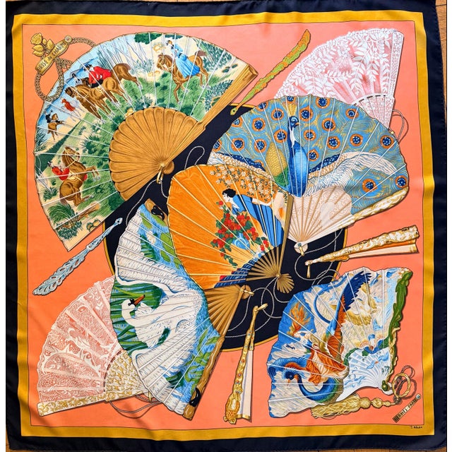 HERMES BRISE de CHARME silk scarf designed by abadie Julie 1993 For Sale