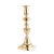 English hollow core cast brass inverted beehive candlestick. The elongated urn form candle cup with bobeshe rests on a...