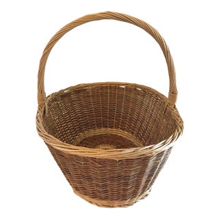 Nice Vintage Handles Gathering Basket For Sale