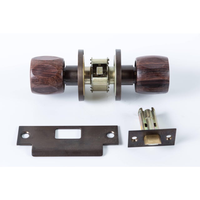 Wood 1970s Vintage Russwin Passage Door Knob Set For Sale - Image 7 of 9