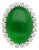 Antique Jadeite Jade & Diamond Halo Platinum 900 Statement Ring, Size 6 For Sale