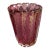 Murano Plum Lotus Vase With Gold Leaf Flecks and Bubbles For Sale
