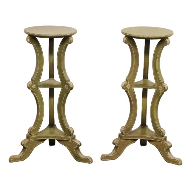 French Mid 20th C. 3-Tier Pedestals - A Pair For Sale