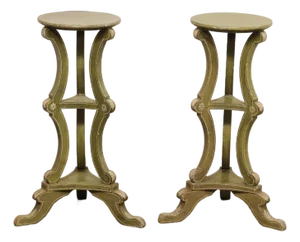 French Mid 20th C. 3-Tier Pedestals - A Pair