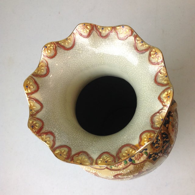 Hand Painted Royal Satsuma Vase Chairish