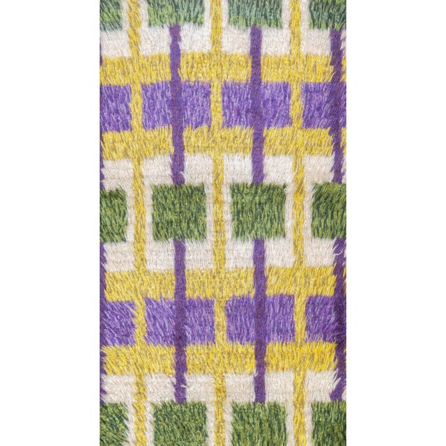 Mid-Century Modern Vintage Swedish Wool Pile Rug 2'2'' X 4'1'' For Sale - Image 3 of 7