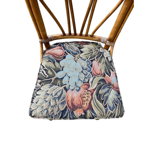 Late 20th Century Late 20th Century Vintage Bamboo Florida Sunroom Patio Table With Chairs - Set of 5 For Sale - Image 5 of 8