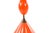 A 1960's Danish Modern orange metal cone-shaped pendant light with perforated edges. The lamp was designed by Poul...