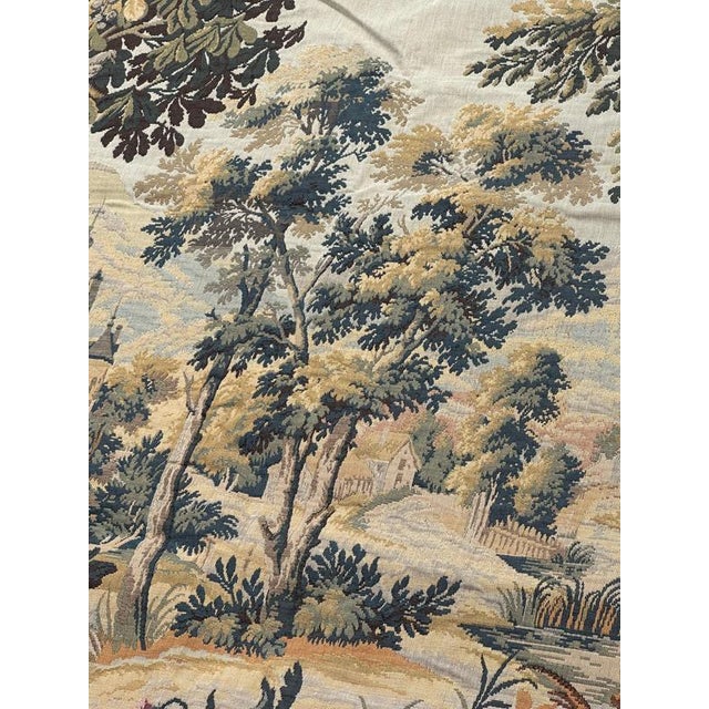Large Vintage Flemish Castle Jacquard Tapestry in the style of Aubusson, 1970s For Sale - Image 13 of 18