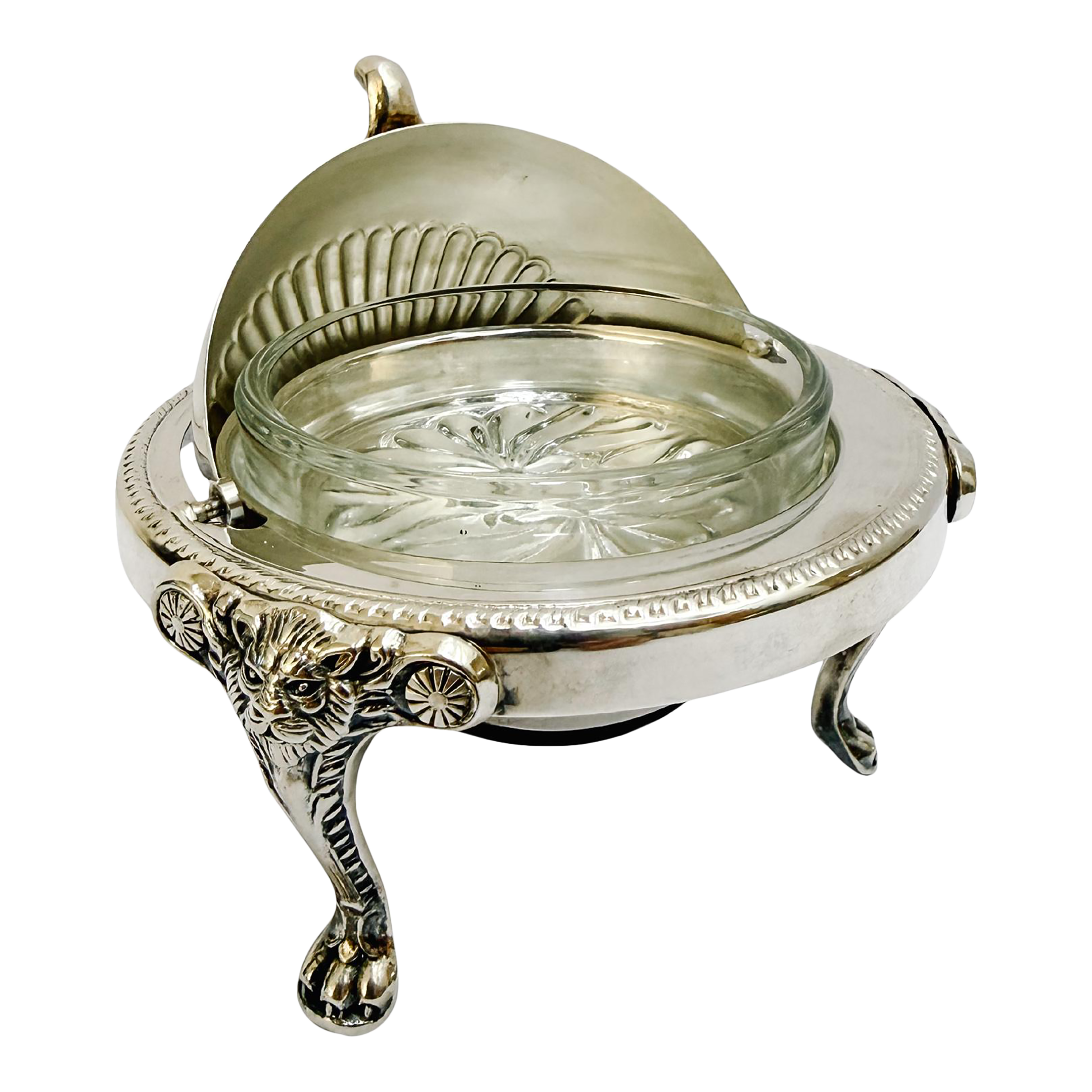 Early 20th Century American Rogers Silver-Plated Roll Top Caviar