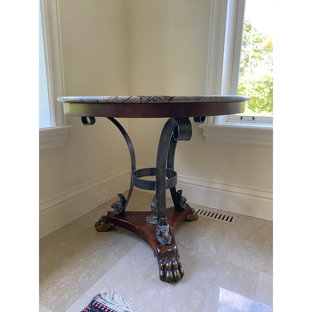 Mediterranean Round Granite Table For Sale - Image 3 of 13