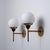 1950s Vintage Italian Wall Sconces in Brass with Black Metal and Opaline Glass, 1950s, Set of 2 For Sale - Image 5 of 10