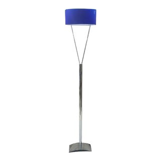 Leucos Mid-Century Murano Crystal & Chrome Floor Lamp For Sale