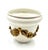 A lovely Mid Century petite Italian ceramic white and gold cache pot or planter with a gilded laurel wreath design. Marked...
