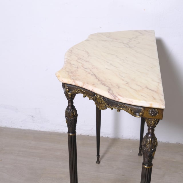 Brown Bronze Console Table with Marble Top, Italy, 1950s For Sale - Image 8 of 18