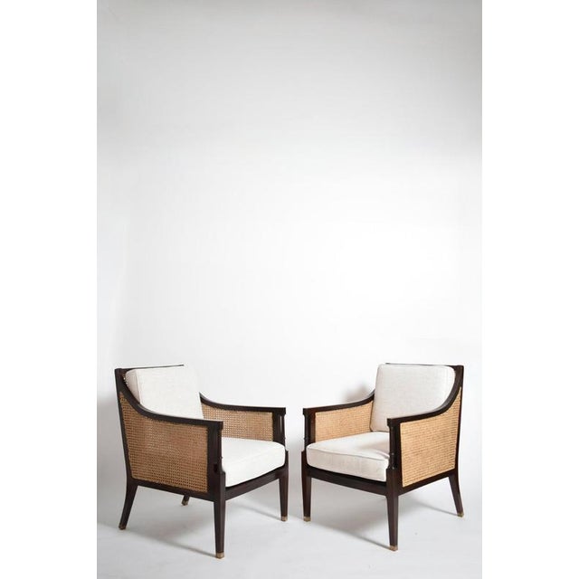 Neoclassical Wood and Caning Lounge Chairs, 1960s, Set of 2 For Sale - Image 6 of 6