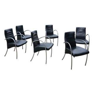 Leather Dining Chairs by Hennie de Jong, 1990s, Set of 6 For Sale
