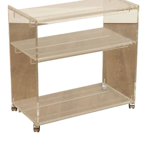 Mid Century Modern Lucite 3-Tier Serving Bar Cart