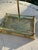 Vintage Brass Fireplace Tool Set With Hammered Hearth Stand and Glass Shelf Base For Sale - Image 12 of 12