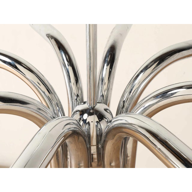 1980s Italian Chrome “Pipe” Chandelier by Goffredo Reggiani For Sale - Image 9 of 12