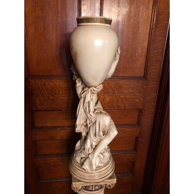 Vintage MidCentury Large Chalkware Alexander Backer Statue of Woman