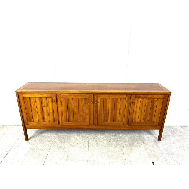 Vintage Oak Sideboard attributed to Van Den Berghe Pauvers, 1970s For Sale - Image 4 of 15