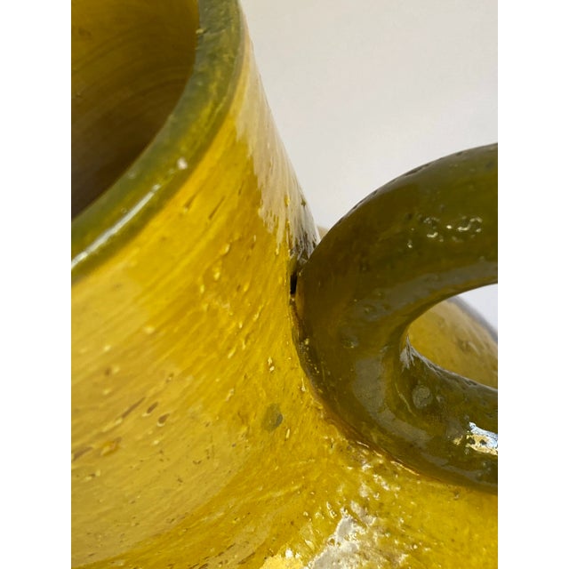 Goldenrod Mid Century Bitossi Italy Large Yellow Ceramic Jug Pitcher For Sale - Image 8 of 10
