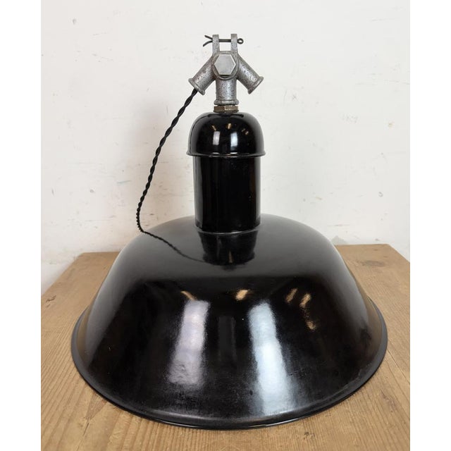 Industrial Black Enamel Pendant Lamp from Aeg, 1930s For Sale - Image 12 of 18