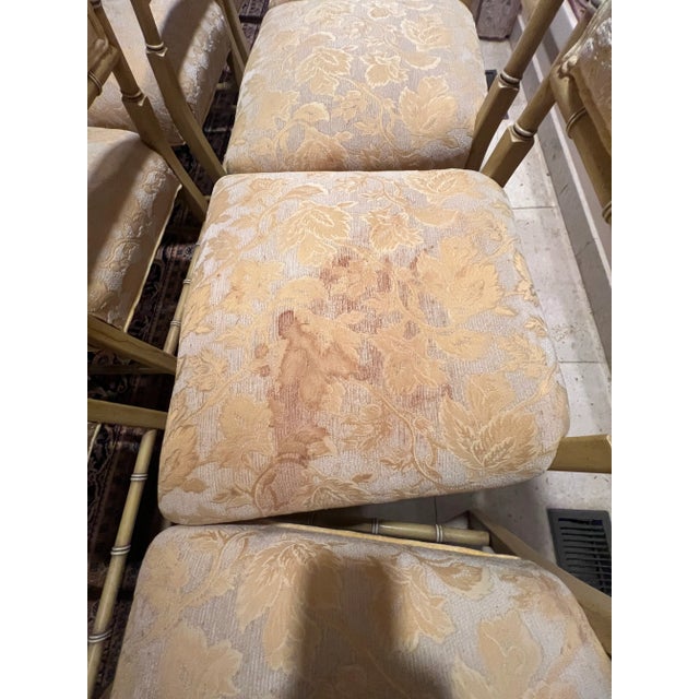 Mid 20th Century Set of 8 Vintage Faux Bamboo Dining Chairs- Hollywood Regency-Palm Beach For Sale - Image 5 of 12